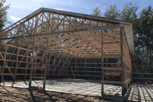 structural buildings construction project of the day post frame garage