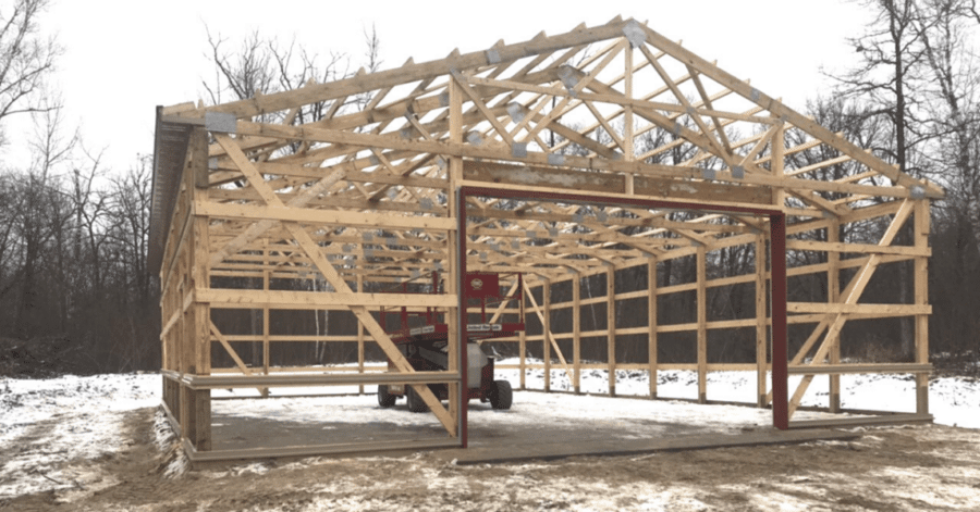 post frame residential garage siren wi structural buildings frederic wi