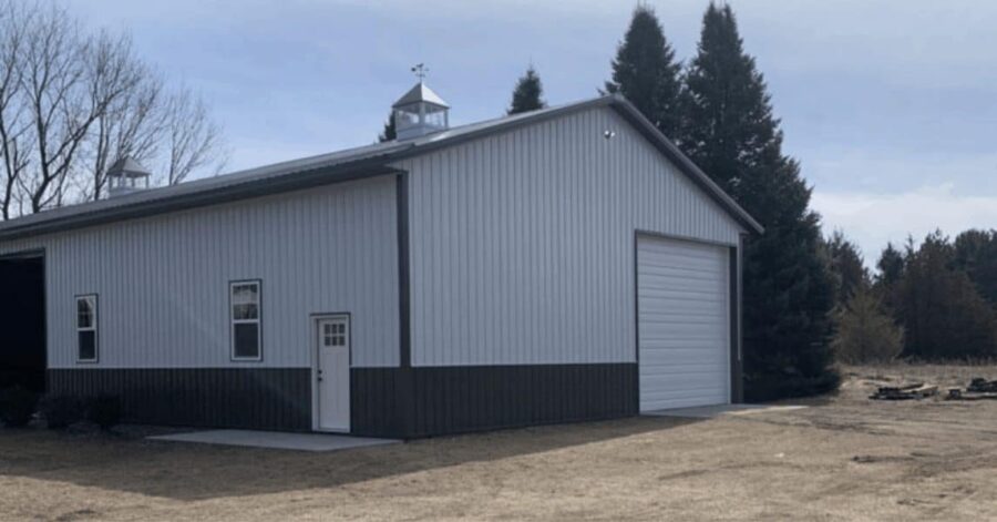 Structural buildings Pine River Mn Post Frame Construction White Wainscot