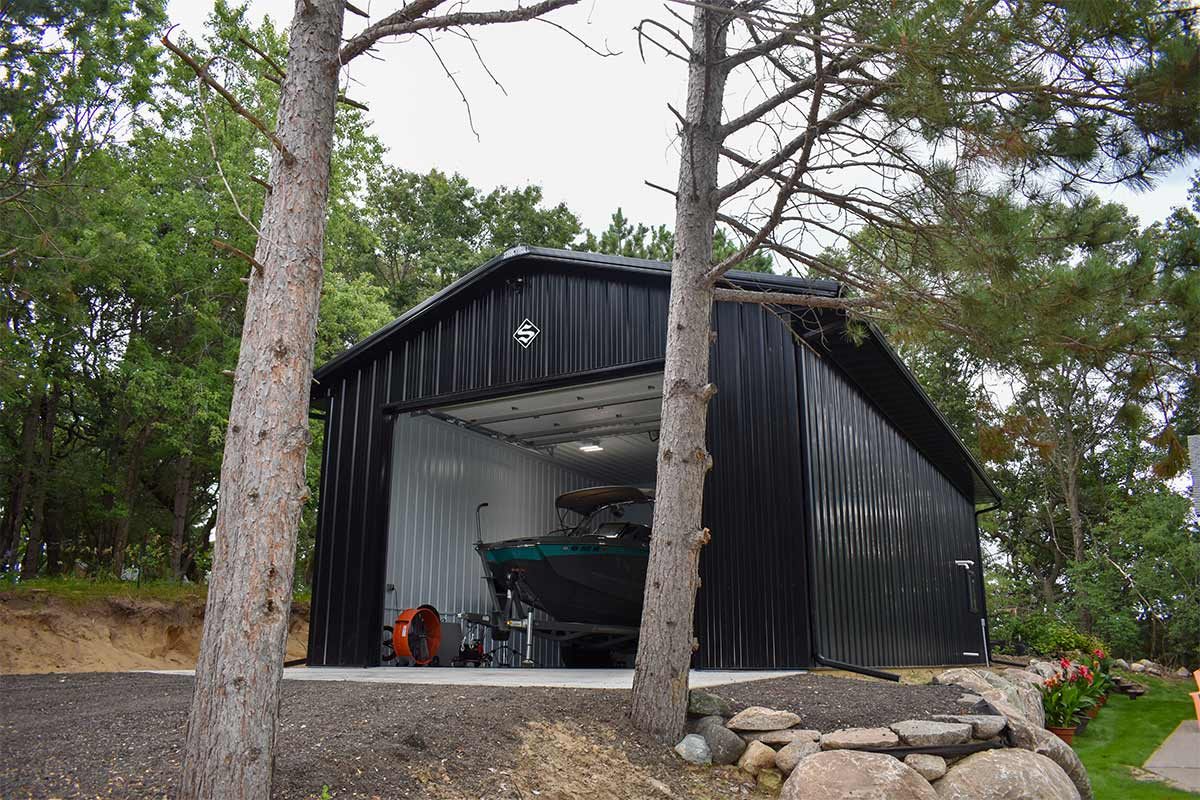 Rockys Race Shop Big Lake MN Residential Post Frame Garage 2